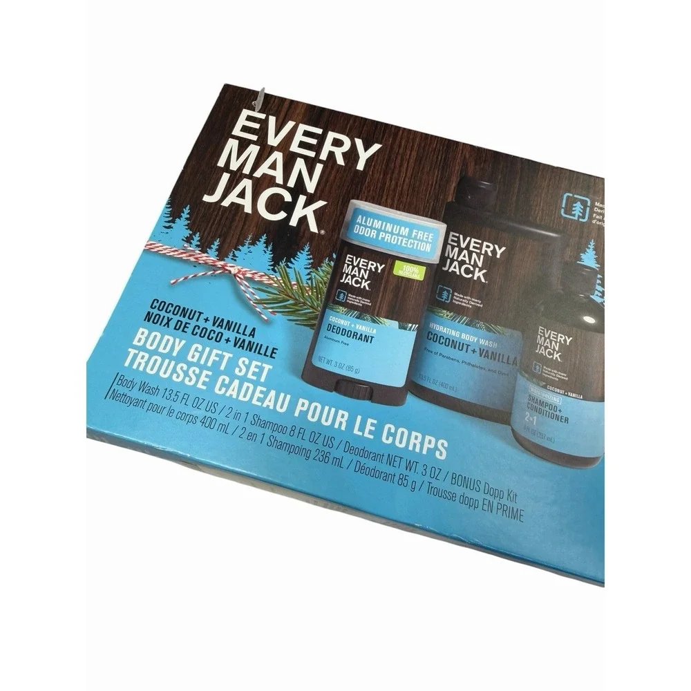 EVERY MAN JACK mens shower bathroom body gift set wash shampoo deodorant